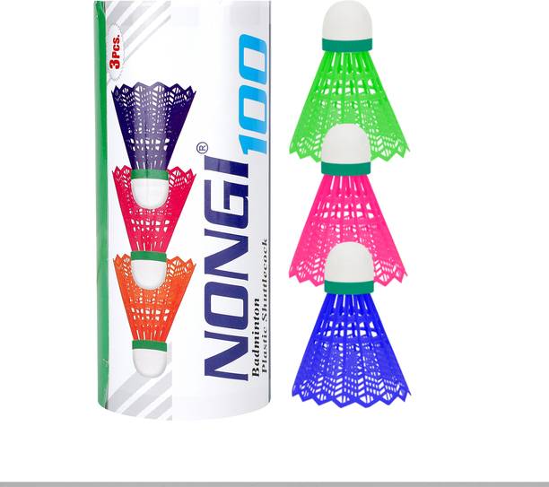 Nongi Badminton Plastic Shuttlecock For Indoor and Outdoor Badminton Shuttle Sports Plastic Shuttle  - Multicolor