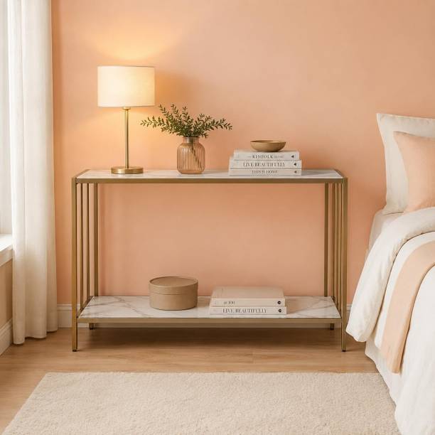 Family Homes Metal Console Table with Engineered Wooden Metal Console Table