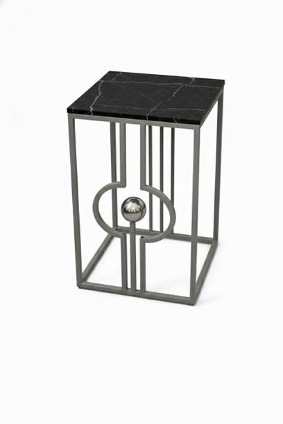 CROWN ART SHOPPEE Elegant Accent Side Table for Bedroom & Living Room Metal Bedside Table