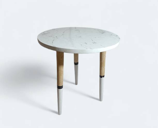 Smarts collection Round Side Table Of 3 Legs With Marble Finishing Top Of Engineered Wood Side Table