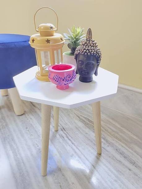 SMART SHOPPEE Beautiful Antique Wooden Fold-able Round Shape Solid Wood Side Table Engineered Wood Bedside Table