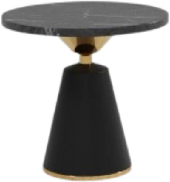 ardasinterior Black Italian Marble Round Side Table Stone Side Table