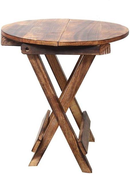 Giftoshopee Antique Wooden Folding Stool Table Solid Wood Side Table