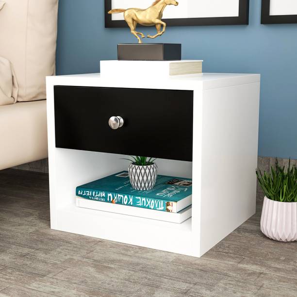 TimbWorld Engineered Wood Bed Side Table With Drawer & Shelf Storage For Living Room Engineered Wood Bedside Table