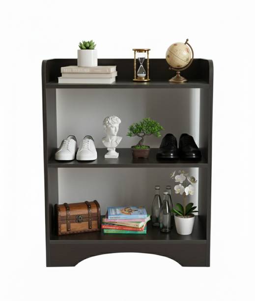 NIVANYA DECOR Multi-Purpose Open Shelf Bedside Table 3-Tier Storage Rack for Books & Shoes Engineered Wood Bedside Table