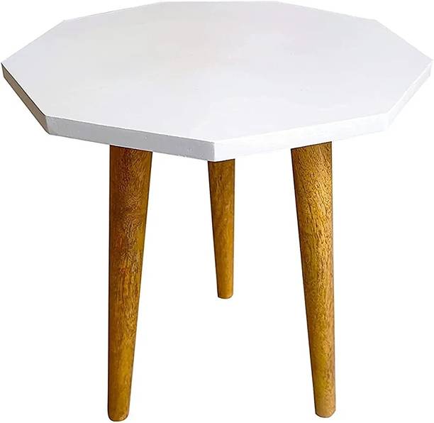 Onlinestoree Round Shape Wooden Fold-able Living Room Table ,Bedroom Furniture, Home Decor Engineered Wood Side Table
