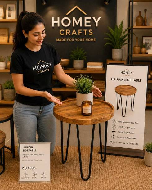 HOMEY CRAFTS Home Decor Furniture Metal Side Table