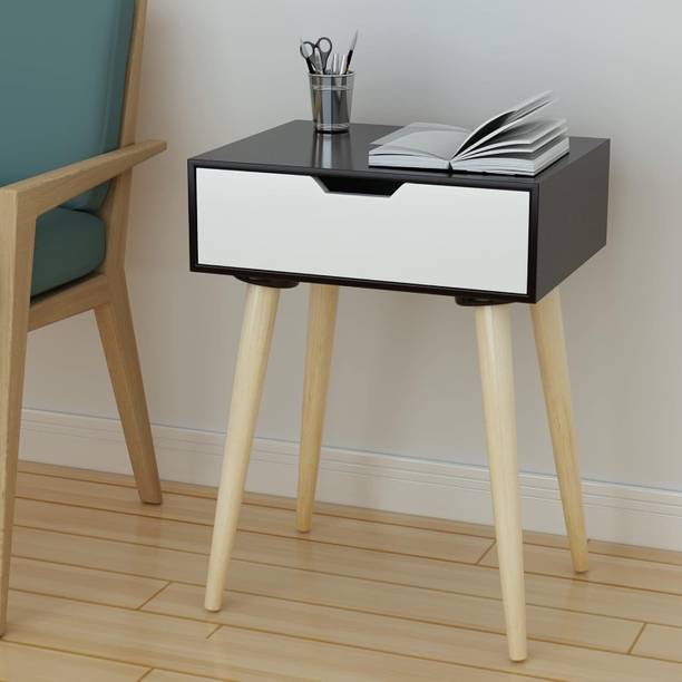 Device Bas with BROWN ART SHOPPEE Nightstands End Side Table with Drawer and Wood Legs, Bedside Table for Bedrooms Engineered Wood Bedside Table