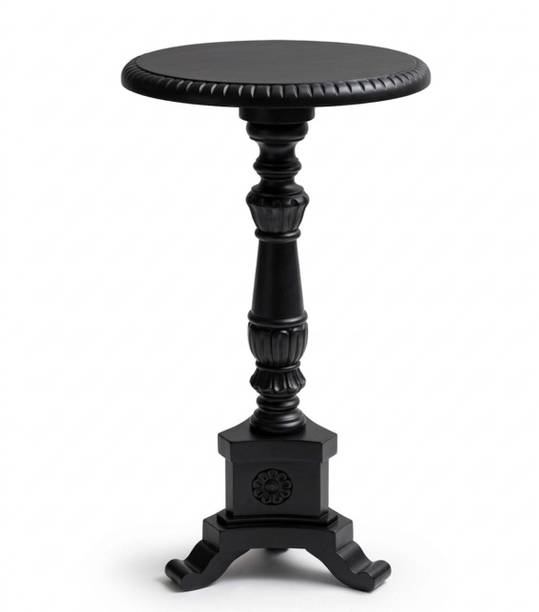 ONLINECRAFTS Wooden Pedestal Side Table – Vintage Round End Table Coffee Solid Wood Bedside Table