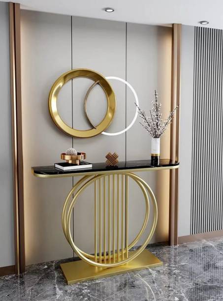 gifto shoppee Metal Iron Console Table|Entryway Hall Table|Wood Top Sofa Table for Living Room Metal Console Table