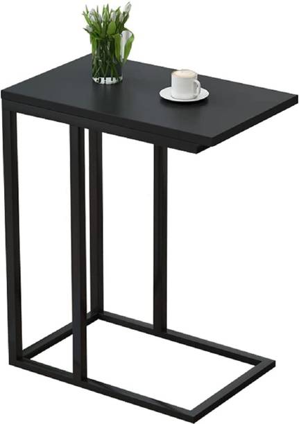 Indian Decor 48179 Space Saving Utility Desk, Sofa Side End Table, C Shaped Small Table Engineered Wood Coffee Table