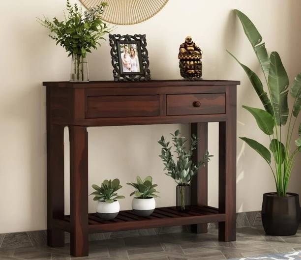 PR FURNITURE Solid Sheesham Wood Console Table With Multiple Storage Space For Living Room || Solid Wood Console Table