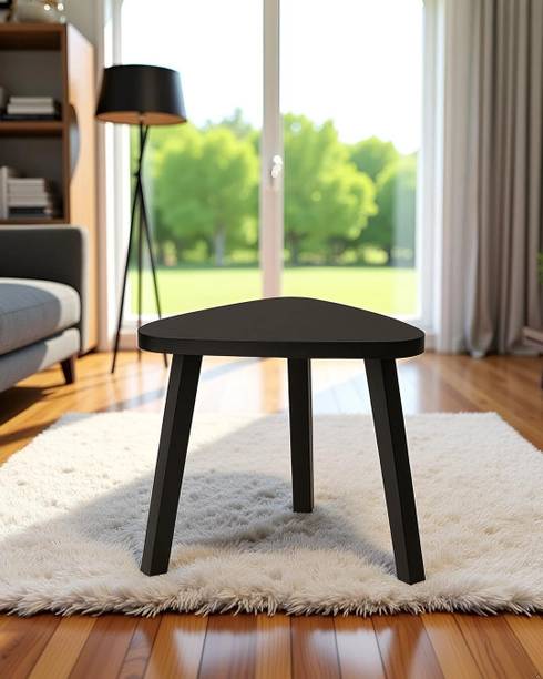 sbf furniture Solid Wood 3-Leg Triangle Side Table for Corner Spaces (Natural Finish) Engineered Wood Side Table