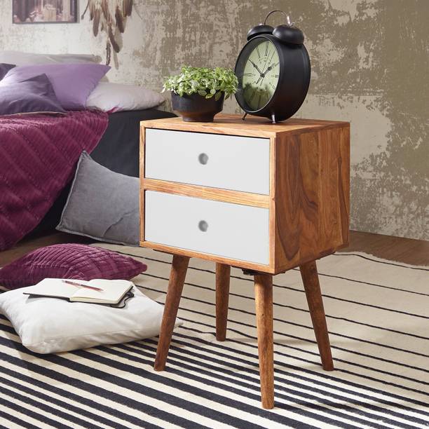 APRODZ Sheesham Wood Side Table For Bed Room / Living Room| Drawer Storage Solid Wood Bedside Table
