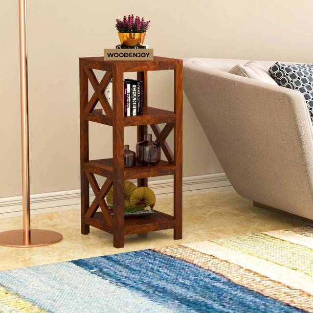 WOODENJOY Wooden Bed Side Table with 3 Shelves/End Table for Living & Bedroom Use Solid Wood Side Table