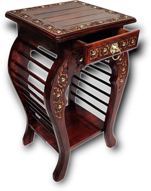 manzees Beautiful Premium Bed Side Table | Bedroom Table with Drawer | Side Table Solid Wood Bedside Table