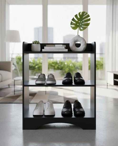 NIVANYA DECOR Smart Space-Saving Bedside Organizer | Open Shelf Storage Rack for Home & Office Engineered Wood Bedside Table