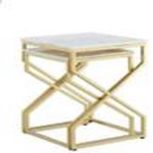 S.K furniture art Metal Nesting Table Engineered Wood Side Table
