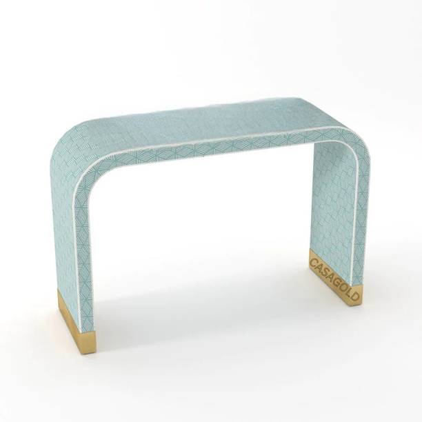 JODHA Bone Inlay Geo Console Table Solid Wood Console T...
