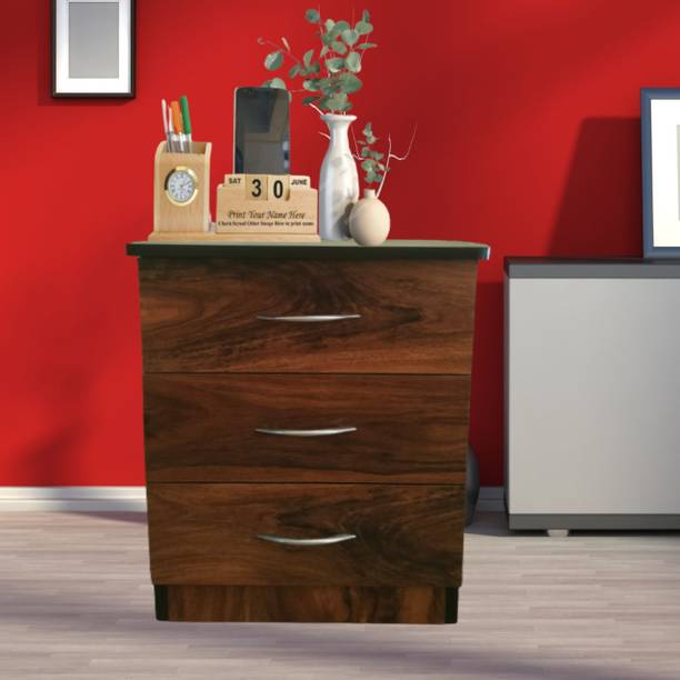 bhawani 3Drawer side table Engineered Wood Side Table