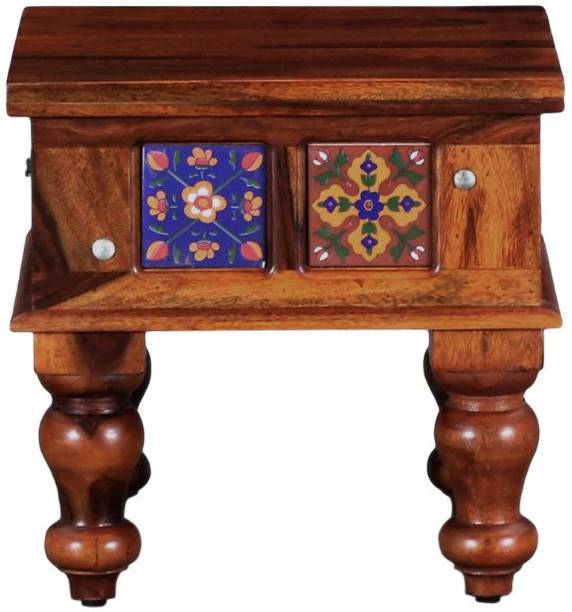 TSWF Side Table in sheesham wood with Honey finish Solid Wood Bedside Table