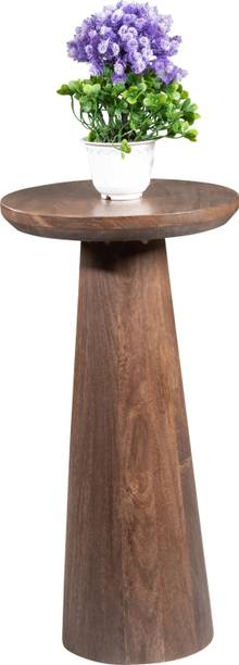 RENAISSANCE KRAFTS Modern Mushroom-Style Round Side Table – 12" Diameter x 24" Height Solid Wood Side Table