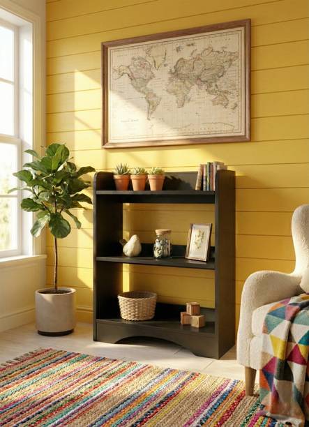 NIVANYA DECOR Modern Open Shelf Bedside Shoes & Storage Rack – Elegant, Durable & Space Saving Metal Bedside Table