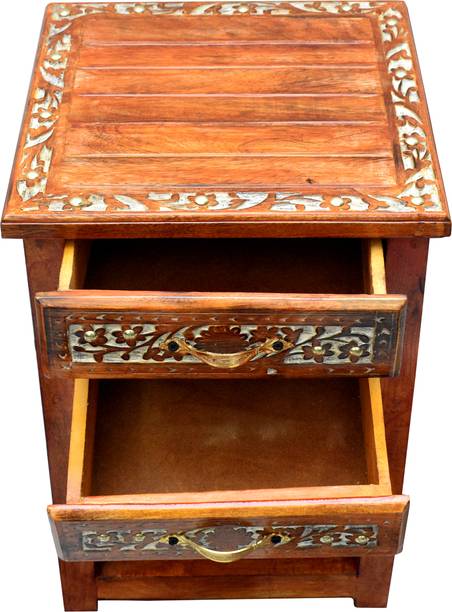 Fabwud Fabwud Wooden Bedside Table With 2 Drawers Home Decor Furniture Solid Wood Bedside Table