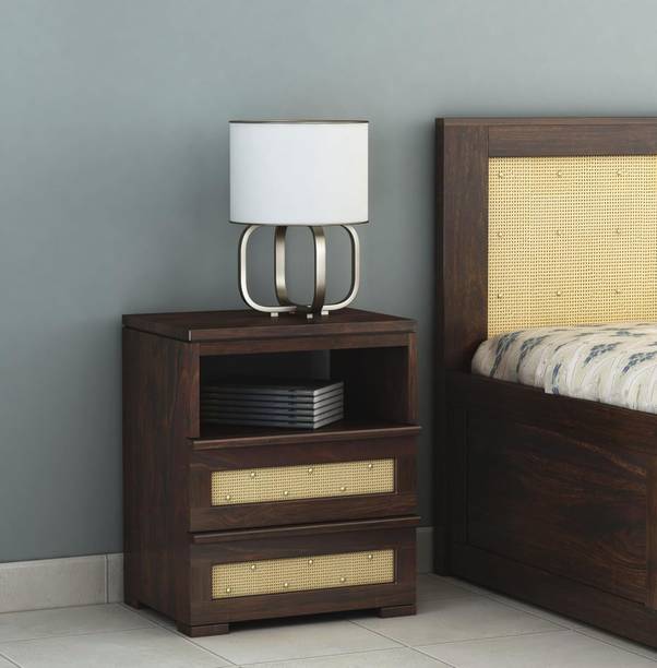 Shubhankar Art Solid Wood Side Table | Bedside Table with Drawer & Shelf | Wooden Nightstand Solid Wood Bedside Table