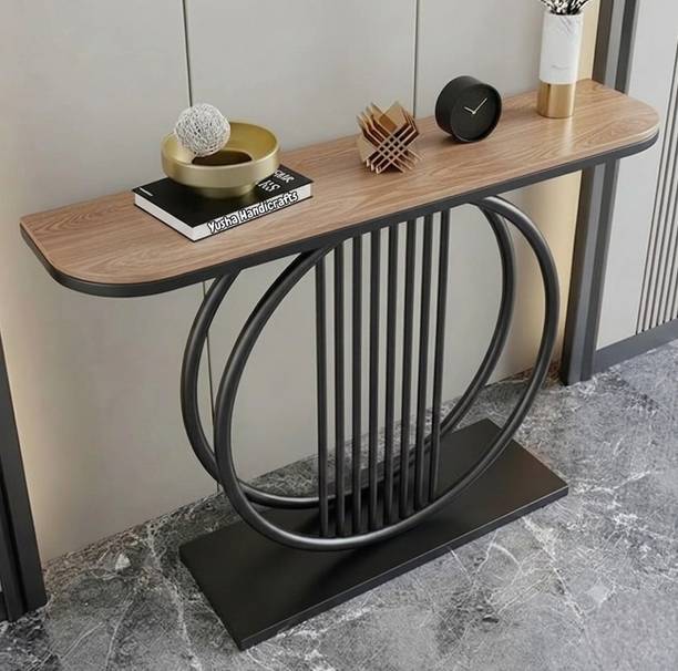 GiftArtsShoppee Iron Console Table | Wooden Top Entryway Table | Modern Metal Hallway Furniture Metal Console Table