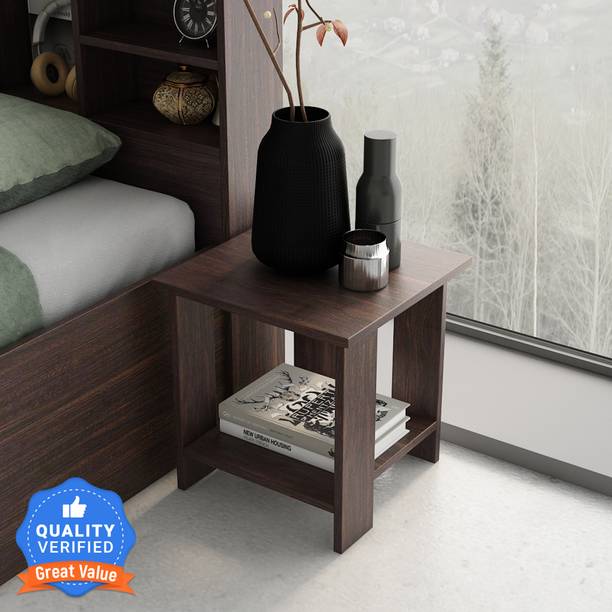 A GLOBIA CREATIONS Electra Side Table In Choco Walnut Finish Engineered Wood Side Table