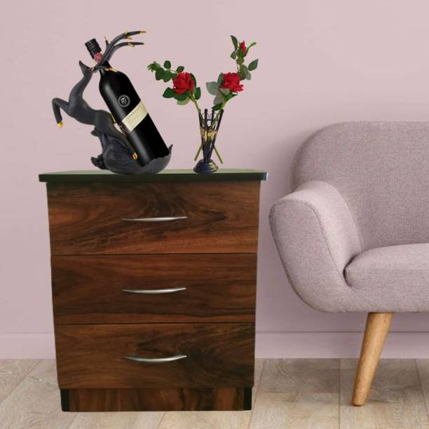 PonticoHom 3Drawer side table Engineered Wood Side Table