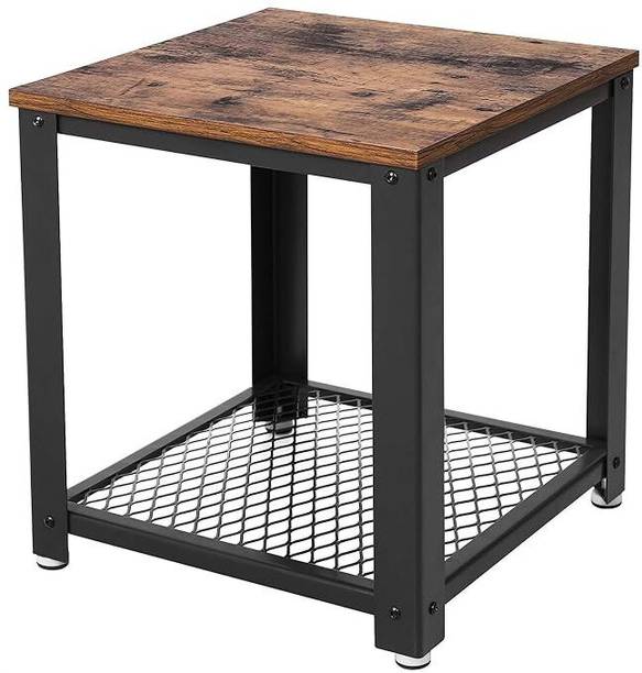 Indian Decor 28950 Side Table, Industrial End Table, Coffee Table, with Metal Frame Metal Side Table