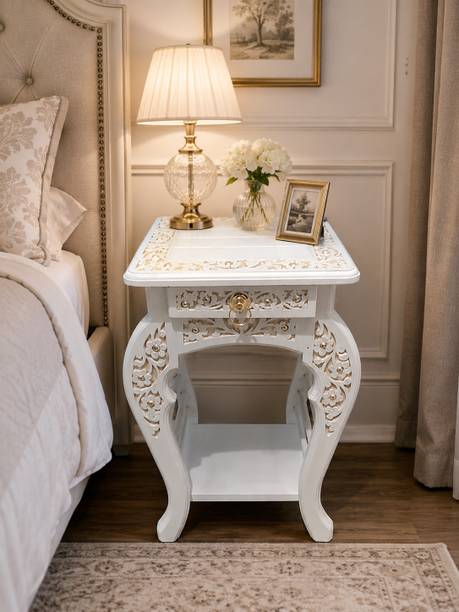 WoodCraftDecor Solid Wood Side Table
