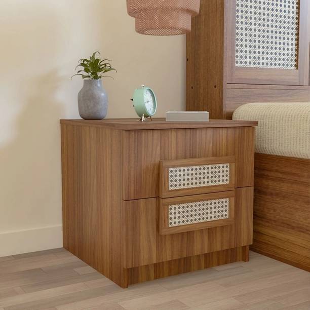NEUDOT Sakura Rattan Engineered Wood Bedside Table
