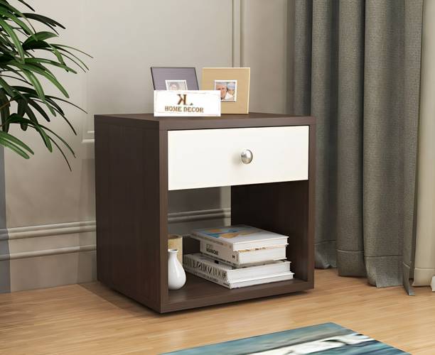 Klenta Home Decor Engineered Wood Side Table With Shelf & Drawer Storage For Bed Room | Hotel | Engineered Wood Side Table