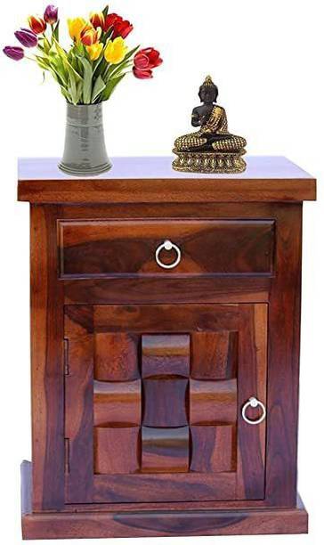 NK Furniture Solid Sheesham Wood Bedside Table for Bedroom with Drawer Solid Wood Bedside Table