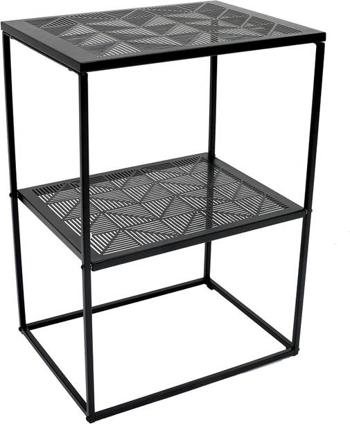 Indian Decor 44614 Small Side End Table Nightstand, 3 Tier Narrow Metal Beside Table Metal Side Table
