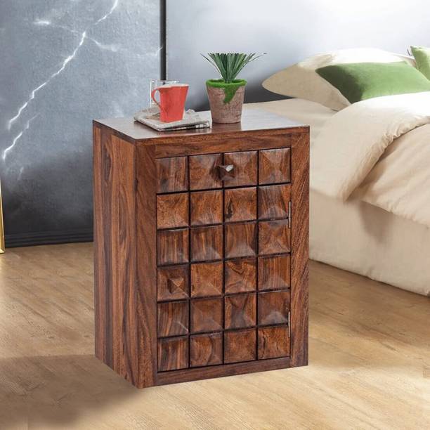 GOYALINTERIOR Sheesham Wood Bedside Table For Bedroom/Wooden End/Nightstand Lamp Table Solid Wood Bedside Table