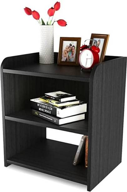 ShaizR Art Bedside Table for Living Room or Bedroom and StorageTable (Color: Black) Engineered Wood Bedside Table
