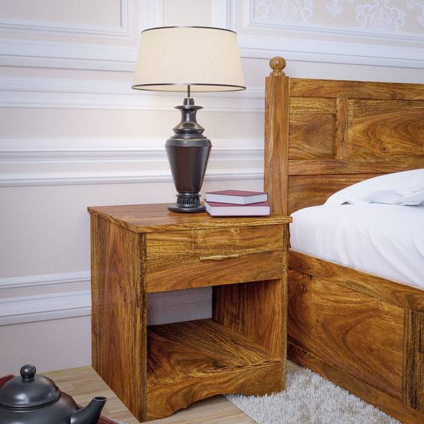 TRUE FURNITURE Alberto Bed Side Table for Bedroom with Drawer Side Table Engineered Wood Side Table