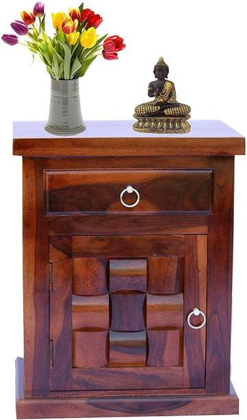 Ritika Woodcraft Bedroom Sofa Side End Bed Side Table Storage Cabinet with Drawer Solid Wood Bedside Table