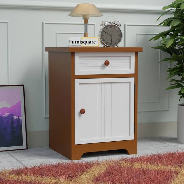 FURNISQUARE Solid Sheesham Wood Side Table for Bedroom | Bedside Table with Drawer End Table Engineered Wood Bedside Table