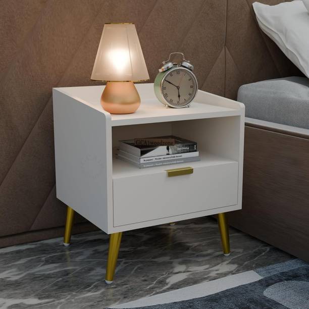 FURNITELL Modern Storage Series Solid Wood Bedside Table