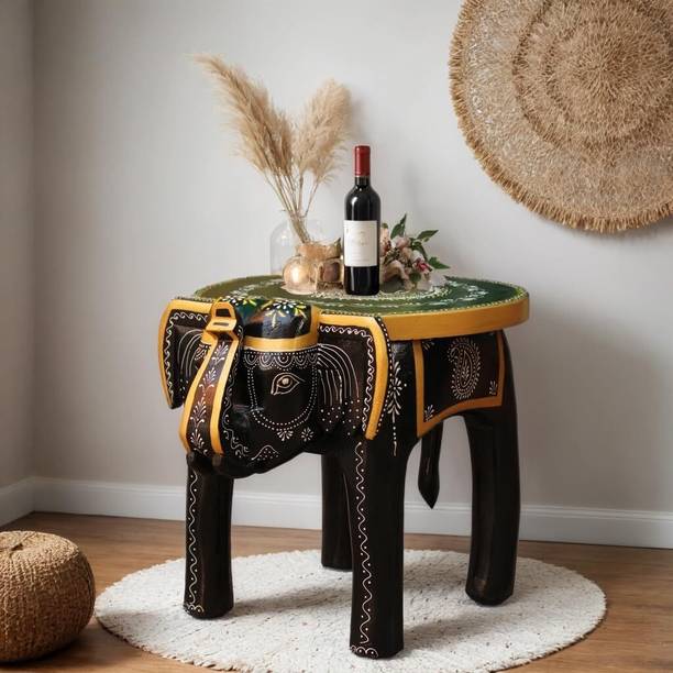 preet gallery Heritage Elephant Table Series Solid Wood Side Table
