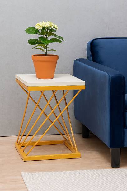 DFurnIN Side End Table with MDF Top for Home and Office Metal End Table