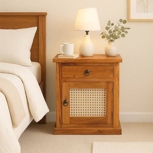 SB Handicrat Sheesham Wood Corner Sofa/Bed Side/End Table Cabinet for Bedroom/Living Room Solid Wood Side Table