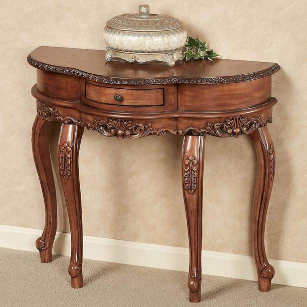 Home wood Wooden Console Table -Victorian Style - Decorative - Half Moon Shape Solid Wood Console Table