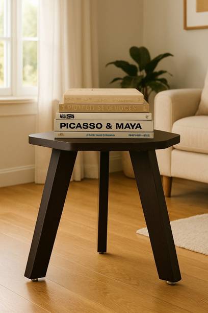 KVS Furniture Mini Hexagonal Side Table 30 cm, Matte Finish Engineered Wood End Table