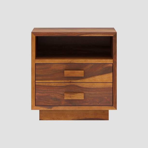 UNITEK FURNITURE Rosewood ( Sheesham ) 2 Drawer 1 Open Self Bed Side For living Room Solid Wood Bedside Table